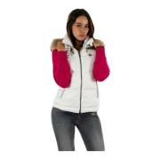 Mouwloos gewatteerd vest met capuchon - Wit Jott , White , Dames