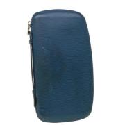 Pre-owned Leather clutches Louis Vuitton Vintage , Blue , Dames