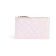 Leren kaarthouder met Bliss Washed Gold Bottega Veneta , Pink , Dames