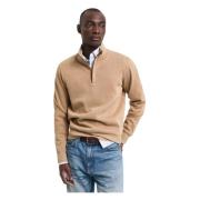 Half-zip Sweatshirt Sacker Rib Gant , Beige , Heren