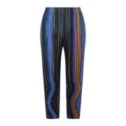 Geplooide Warp Straight Leg Broek Issey Miyake , Multicolor , Dames