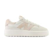 Roze Sneakers - Leer, Vetersluiting New Balance , Beige , Dames