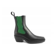 Zwart/Groene Western Stijl Laarzen Lemaré , Black , Dames