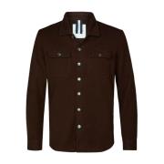 Gebreid Overshirt voor Gelaagde Look Profuomo , Brown , Heren