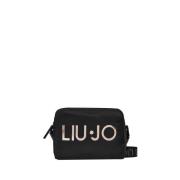 Zwarte schoudertas met gouden details Liu Jo , Black , Dames