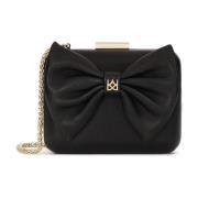 Zwarte clutch tas met een grote strik aan de voorkant Kazar , Black , ...