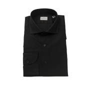 Slim Fit Franse Kraag Overhemd Bagutta , Black , Heren