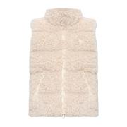 Faux fur vest Moncler , Beige , Dames