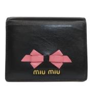 Pre-owned Leather wallets Miu Miu Pre-owned , Black , Dames