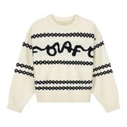 Handtekening Jacquard Crewneck Gebreide kleding Olaf Hussein , White ,...