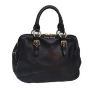 Pre-owned Leather handbags Miu Miu Pre-owned , Black , Dames