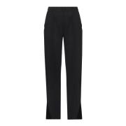 Rechte Gabardine Broek met Elastische Taille Liviana Conti , Black , D...