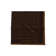 Pre-owned Silk scarves Louis Vuitton Vintage , Brown , Dames