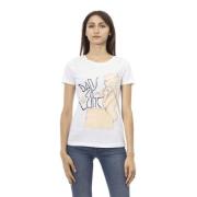 Casual korte mouw ronde hals T-shirt Trussardi , White , Dames