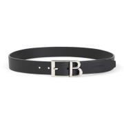 Klassieke Zwarte Leren Riem Balenciaga , Black , Heren