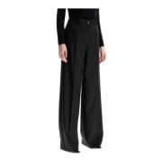 Flare Wollen Broek Dolce & Gabbana , Black , Dames