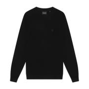 Gebreide Tonal Eagle Lambswool Crew Neck Jumper Lyle & Scott , Black ,...