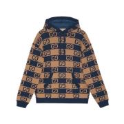 Supreme GG Intarsia-Knit Hoodie Gucci , Brown , Heren