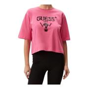 Dames Logo T-shirt Guess , Pink , Dames