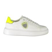 Sportieve witte vetersneakers met contrastdetails Blauer , White , Dam...