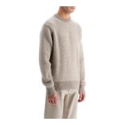 Melange Cashmere Mohair Sweater Ermenegildo Zegna , Beige , Heren