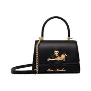 Zwarte handtas met kleurrijke details Moschino , Black , Dames