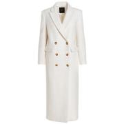 Wollen jas met dubbele rij knopen Pinko , White , Dames