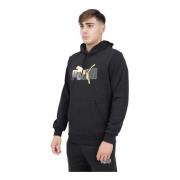 Zwarte hoodie met logoprint Puma , Black , Heren