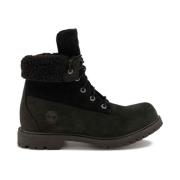 Waterdichte Fleece Fold Down Laarzen Timberland , Black , Dames