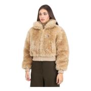 Beige Shearling Bontjas Dames Herfst Winter Tommy Jeans , Yellow , Dam...