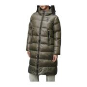 Geruite Lange Parka Blauer , Green , Dames