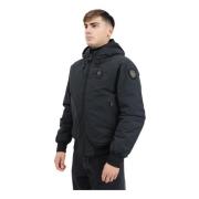 Militaire Stijl Zwarte Gewatteerde Jas Blauer , Black , Heren