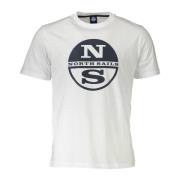 Korte Mouw T-shirt Wit met Print North Sails , White , Heren