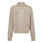 Nude & Neutrals Paillet Sweater Aw24 Brunello Cucinelli , Beige , Dame...