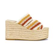 Wig Espadrilles Sandalen Multicolor Logo Hak Castañer , Beige , Dames