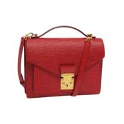 Pre-owned Leather handbags Louis Vuitton Vintage , Red , Dames