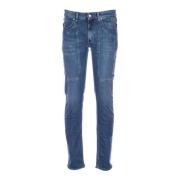 Slim Fit Denim Jeans met Patches Jeckerson , Blue , Heren