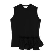 Zwart Gerimpeld Vest Mouwloos Crew Neck Comme des Garçons , Black , Da...