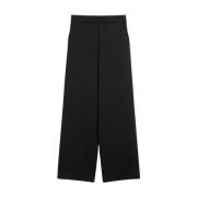 Rechte Pijp Viscose Jersey Broek Max Mara , Black , Dames