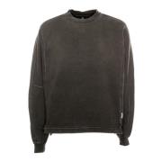 Vintage Gewassen Stepped Hem Sweatshirt Represent , Black , Heren