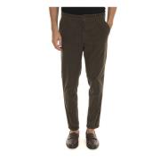 Fluweel Chino Broek met Voorplooien Roy Roger's , Brown , Heren