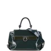 Pre-owned Leather handbags Salvatore Ferragamo Pre-owned , Green , Dam...