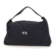 Zwarte Nylon Schoudertas met Logo Y-3 , Black , Heren