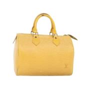 Pre-owned Leather handbags Louis Vuitton Vintage , Yellow , Dames