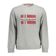 Grijze Sweater met Lange Mouwen en Print Napapijri , Gray , Heren