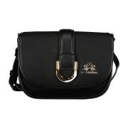 Schoudertas met ritssluiting en logo La Martina , Black , Dames