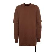 Oversized Sweatshirt met aangehecht T-shirt Rick Owens , Brown , Heren