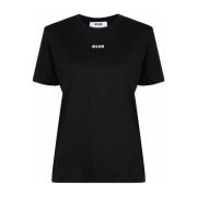 Basis Katoenen T-Shirt Msgm , Black , Dames