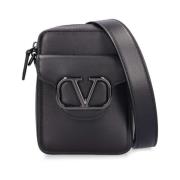 Stijlvolle Leren Tas Valentino Garavani , Black , Dames