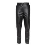 Eco-leren rechte broek Semicouture , Black , Dames